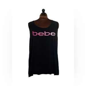 BEBE Black Lightweight Ombré Tank Top Size Plus 3X